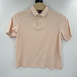 Hart Schaffer‎ Marx Hartford Luxury Cotton Peach Striped Mens Polo Size XL